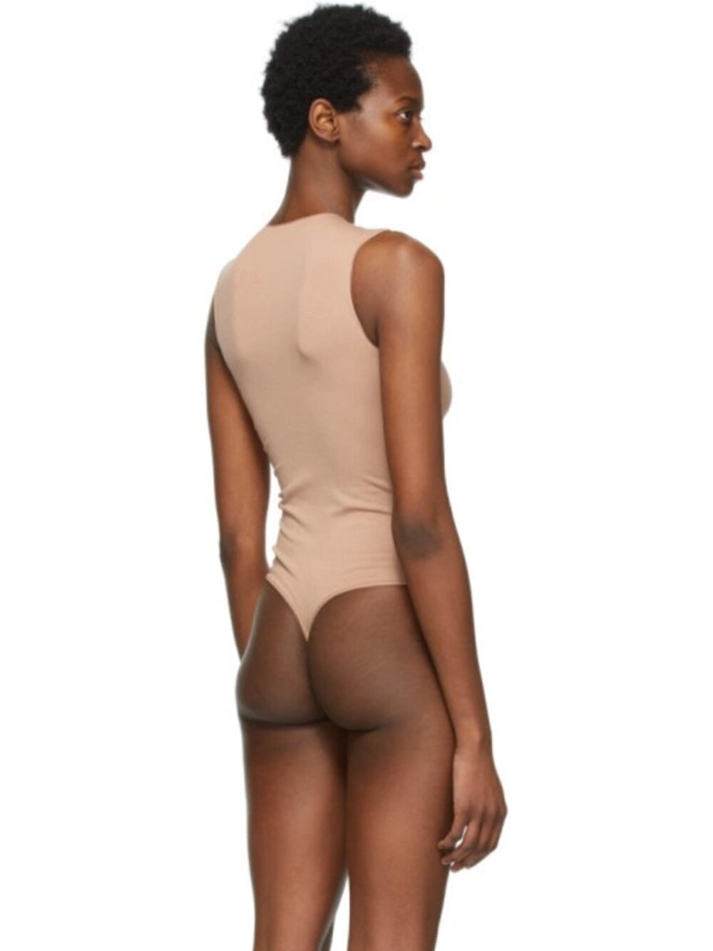 SKIMS S/M Tiger's Eye Sleeveless Thong Bodysuit